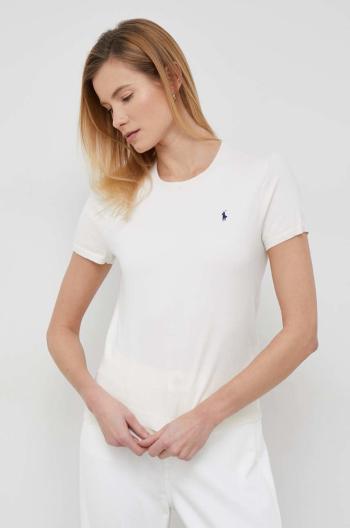 Tričko Polo Ralph Lauren dámsky,béžová farba,211891673