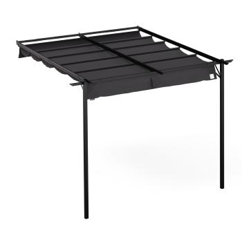 NA Blumfeldt Pantheon Wall Pergola, pergolă montată pe perete, 3 x 3 m, oțel vopsit cu pulbere, rezistentă la intemperii