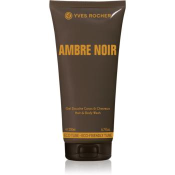 Yves Rocher Ambre Noir gel de dus pentru corp si par pentru barbati 200 ml