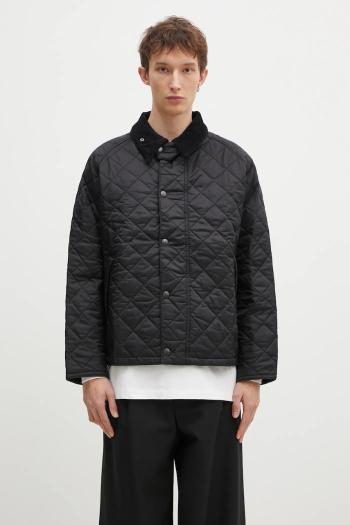 Bunda Barbour OS Transport Quilted Jacket pánska, čierna farba, prechodná, oversize, MQU1796
