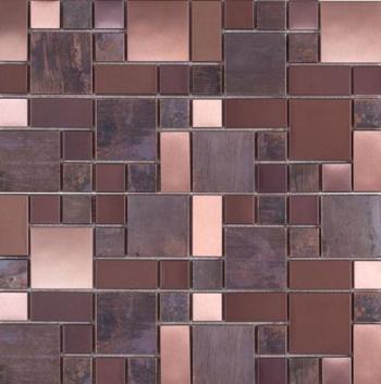 Medená mozaika Premium Mosaic Stone metalická hnědá 30x30 cm mat / lesk MOS4823CO