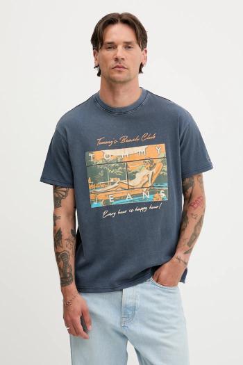 Bavlnené tričko Tommy Jeans pánske, s potlačou, DM0DM21387