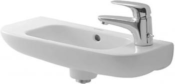 DURAVIT - D-Code Umývadielko, 50x22 cm, s prepadom, s otvorom na batériu vpravo, biela 07065000082