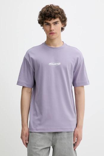 Tričko Hollister Co. pánske, fialová farba, s potlačou, KI323-5272