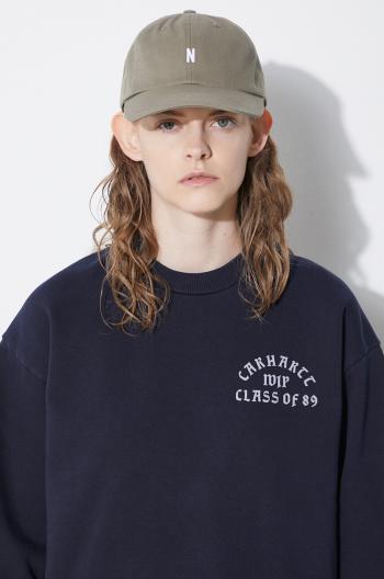 Bavlnená šiltovka Norse Projects Twill Sports Cap zelená farba, s potlačou, N80.0001.8076