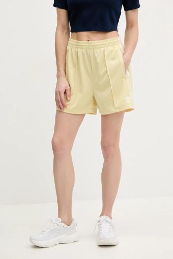 Šortky adidas Originals Firebird dámske, žltá farba, s nášivkou, vysoký pás, JD0820