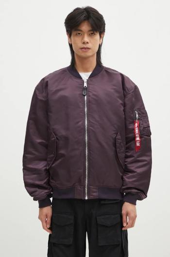 Bunda Alpha Industries MA-1 CS pánska, fialová farba, prechodná, oversize, 136136