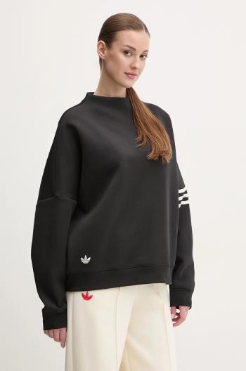 Mikina adidas Originals Neuclassics dámska, čierna farba, s nášivkou, JI8520