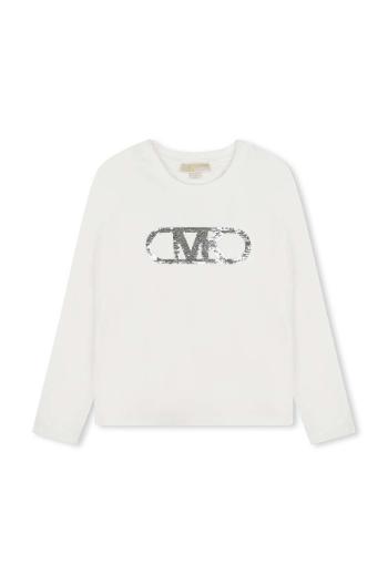 Detské tričko s dlhým rukávom Michael Kors biela farba, R30145