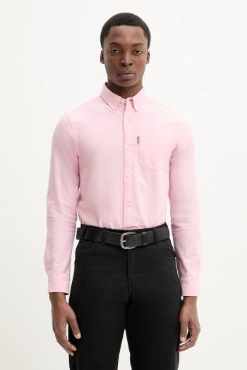 Bavlnená košeľa Superdry pánska, ružová farba, regular, s golierom button-down, M4010991A-D9O