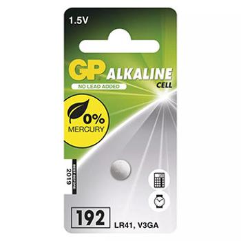 Batéria jednorazová alkalická, knoflíková, LR41, 1.5V, GP, blister, 1-pack
