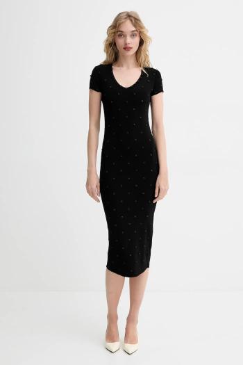 Šaty Blugirl Blumarine čierna farba, midi, priliehavá, RA5097.MS46M