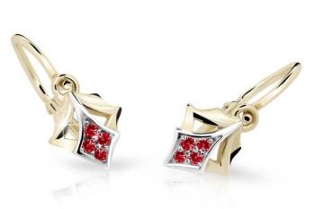 Cutie Jewellery Zlaté detské náušnice C2220-10-X-1 červená