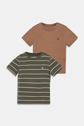 Bavlnené tričko Calvin Klein Jeans 2-pak biela farba, jednofarebné, IB0IB02364