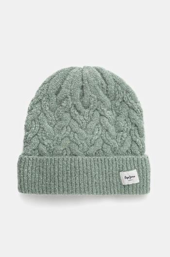 Detská čiapka Pepe Jeans ZAIDA HAT tyrkysová farba biela, z hrubej pleteniny, PG040242