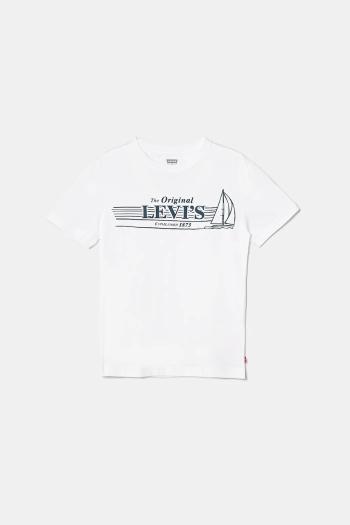 Detské tričko Levi's MID DAY SAIL TEE biela farba, s potlačou, 9EM283