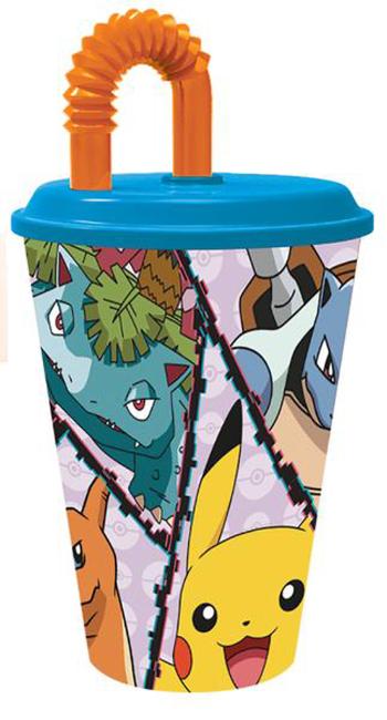 STOR Plastový téglik so slamkou POKÉMON 430ml