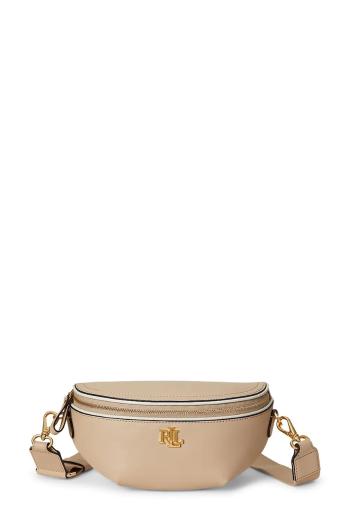 Kožená ľadvinka Lauren Ralph Lauren béžová farba, 431974467