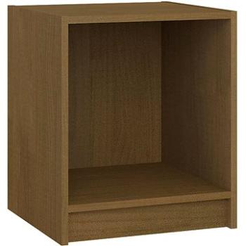 SHUMEE Nočný stolík medovo hnedý 35,5 × 33,5 × 41,5 cm masívna borovica, 809925
