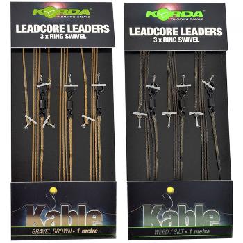 Korda olovená montáž ring swivel leadcore leader 3ks-gravel
