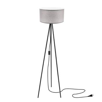 Stojaca lampa SHANTI čierna 1x40W E27 tienidlo sivá