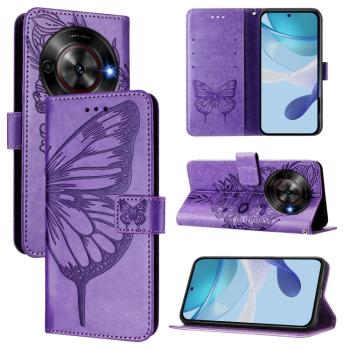 ART BUTTERFLY Peňaženkový obal pre ZTE Blade A75 5G fialový