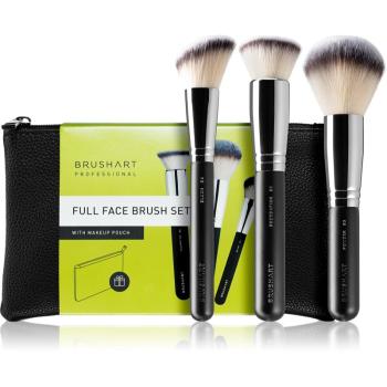 BrushArt Professional Full Face brush set with makeup pouch Sada štetcov s taštičkou Black