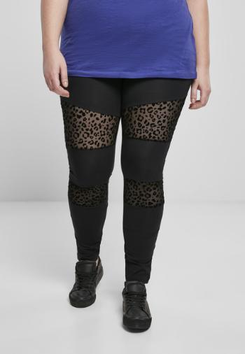 Urban Classics Ladies Flock Lace Inset Leggings black - 4XL