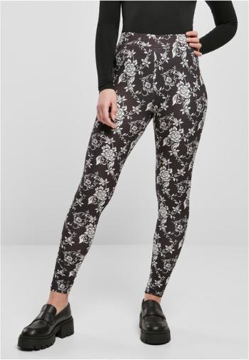 Urban Classics Ladies Soft AOP Leggings blackrose