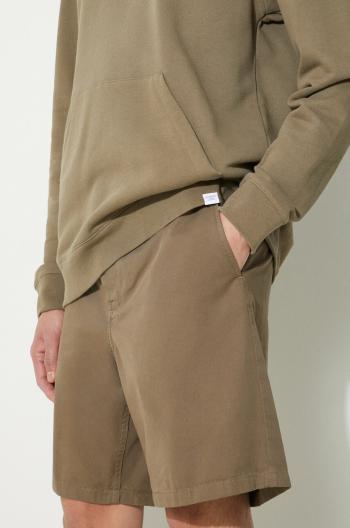 Bavlnené šortky Norse Projects Aros Regular Organic zelená farba, N35.0597.8076