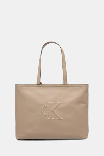 Taška Calvin Klein Jeans béžová farba, LV04K3070G