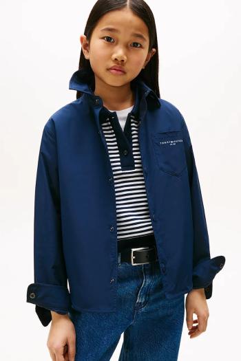 Detská bunda Tommy Hilfiger tmavomodrá farba, KS0KS00644