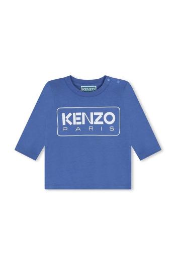 Detská bavlnená košeľa s dlhým rukávom Kenzo Kids s potlačou, K60518