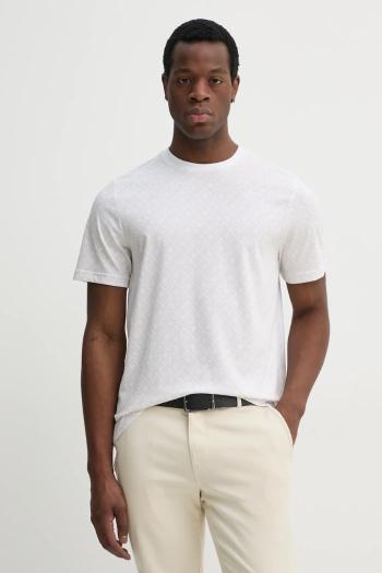 Bavlnené tričko Tommy Hilfiger pánske, biela farba, vzorované, MW0MW39251
