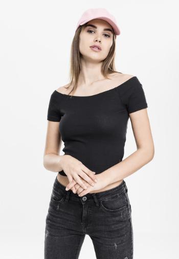 Urban Classics Ladies Off Shoulder Rib Tee black - XS