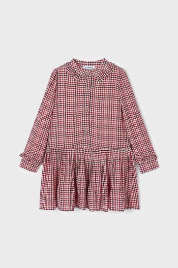 Dievčenské šaty Mayoral červená farba, mini, oversize