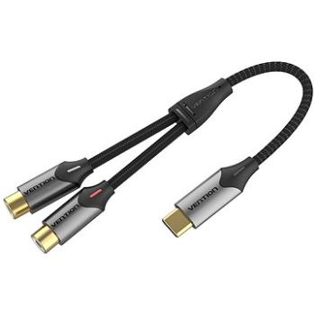 Vention USB-C Male to 2-Female RCA Cable 0,5 m Gray Aluminum Alloy Type (BGVHD)