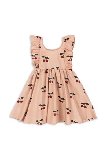 Dievčenské bavlnené šaty Konges Sløjd VERBENA DRESS GOTS ružová farba, mini, áčkový strih, KS102296