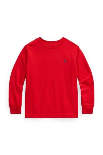 Detská bavlnená košeľa s dlhým rukávom Polo Ralph Lauren červená farba, 322843804003
