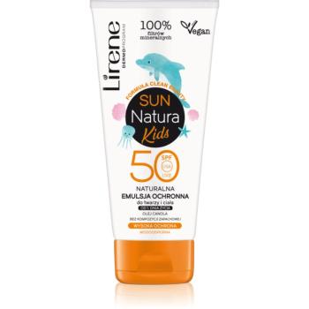 Lirene Sun Natural Kids Protective Emulsion For Face And Body Spf 50 detský ochranný krém SPF 50 100 ml