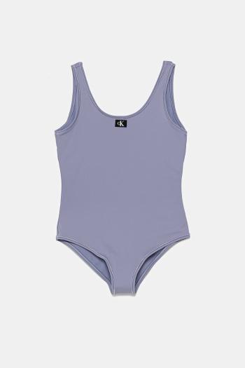 Jednodielne detské plavky Calvin Klein Jeans fialová farba, KY0KY00099