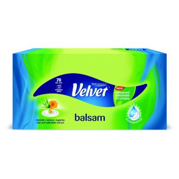 VELVET Papierové vreckovky 3-vrstvové balsam 70 kusov
