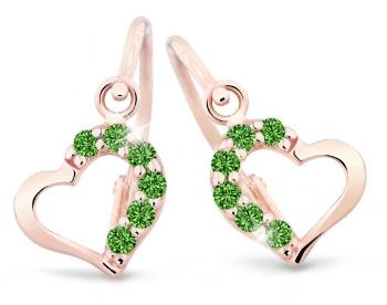 Cutie Jewellery Nežné detské náušnice z ružového zlata C2757-10-X-4 zelená