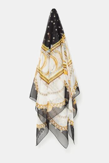Šatka Guess dámska, čierna farba, vzorovaná, AW5297 SIL12