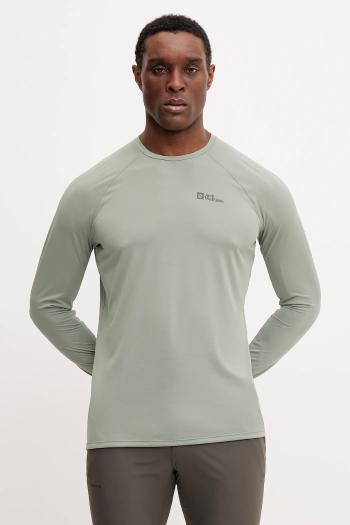 Športové tričko s dlhým rukávom Jack Wolfskin Prelight Swift zelená farba, jednofarebné, A63803