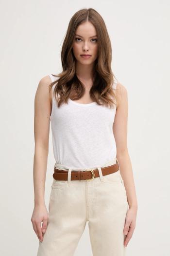 Ľanový top Calvin Klein biela farba, K20K208396