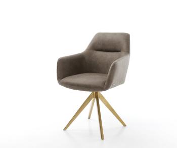Jedálenská stolička Pejo-Flex taupe vintage krížová podnož štvorcová