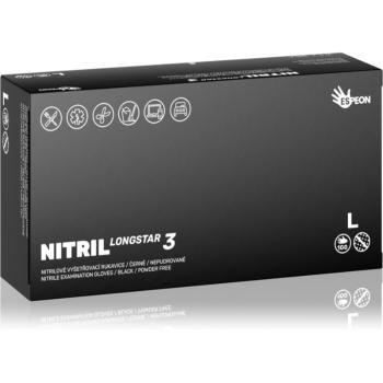 Espeon Nitril Longstar3 Black nitrilové nepudrované rukavice veľkosť L 2x50 ks