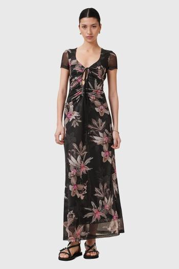Šaty AllSaints GABBY čierna farba, midi, áčkový strih, W237DC