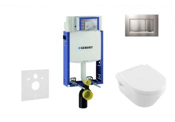 GEBERIT - Kombifix Set predstenovej inštalácie, klozetu a dosky Villeroy & Boch, tlačidla Sigma30, DirectFlush, SoftClose, CeramicPlus, matný chróm/chróm 110.302.00.5 NB7
